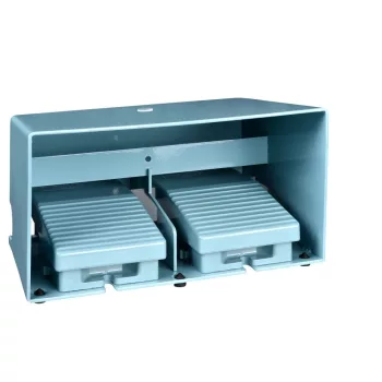   Schneider XPEM6210D Harmony XPE lábkapcsoló, két pedálos, 2 fokozatú, 2x 1NO+2NC, védeőtetővel, fém, kék
