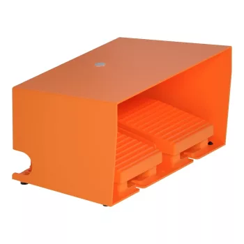   Schneider XPER3100D Harmony XPE lábkapcsoló, két pedálos, 1 fokozatú, 2x 1NO+1NC, védőtetővel, fém, narancssárga