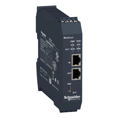 Schneider Electric XPSMCMCO0000EC Preventa XPS MCM biztonsági vezérlő, kommunikációs modul, EtherCAT, 2xRJ45, csavaros