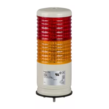   Schneider XVC6B25SK Harmony XVC monolitikus Ø60 fényoszlop, 1 piros 1 narancs folyamatos/villogó, hangjelzővel, 24VAC/DC