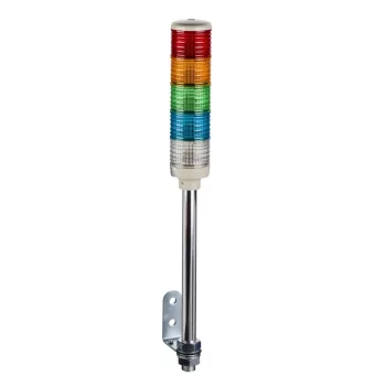   Schneider XVC6B5 Harmony XVC monolitikus Ø60 fényoszlop, 1 piros 1 narancs 1 zöld 1 kék 1 átl. folyamatos, tartócső, 24VAC/DC