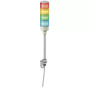   Schneider Electric XVGB4 Harmony Easy komplett fényoszlop, 4 szintes, piros-nar.-zöld-kék, 24 VAC/DC, tartócsöves, L-konzolos rögzítésű
