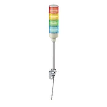   Schneider Electric XVGB4S Harmony Easy komplett fényoszlop, 4 szintes, piros-nar.-zöld-kék, 24 VAC/DC, tartócsöves, L-konzolos rögzítésűhangj.,