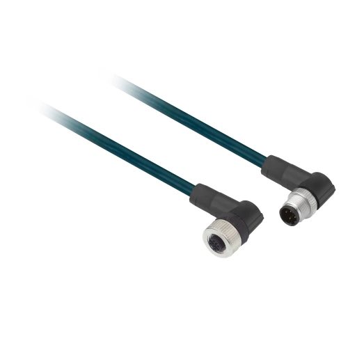 Schneider Electric XZCRV5112V3C2 XZ érzékelő kábel, PVC, M12 apa - M12 anya, 4 vezetékes, könyökös, 2m