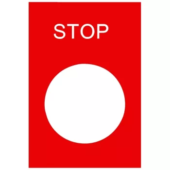   Schneider ZB2BY2304 Felirati címke 30x40mm, "Stop", piros alapon fehér betűk