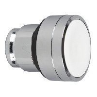 Schneider ZB4BA14 Harmony fém nyomógomb fej, Ø22, visszatérő, fehér, magasított Schneider ZB4BA14 Harmony fém nyomógomb fej, Ø22, visszatérő, fehér, magasított