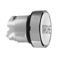 Schneider ZB4BA142 Harmony fém nyomógomb fej, Ø22, visszatérő, fehér, "MARCHE" Schneider ZB4BA142 Harmony fém nyomógomb fej, Ø22, visszatérő, fehér, "MARCHE"