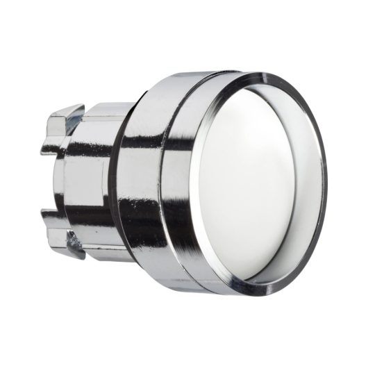 Schneider ZB4BA16 Harmony fém nyomógomb fej, Ø22, visszatérő, mélyítet, fehér Schneider ZB4BA16 Harmony fém nyomógomb fej, Ø22, visszatérő, mélyítet, fehér
