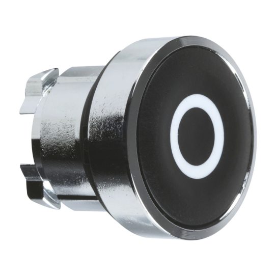 Schneider ZB4BA232 Harmony fém nyomógomb fej, Ø22, visszatérő, fekete, "O" Schneider ZB4BA232 Harmony fém nyomógomb fej, Ø22, visszatérő, fekete, "O"