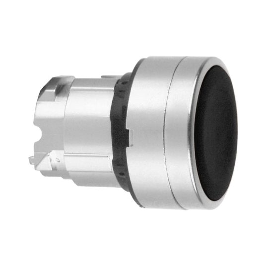 Schneider ZB4BA24 Harmony fém nyomógomb fej, Ø22, visszatérő, magasított, fekete Schneider ZB4BA24 Harmony fém nyomógomb fej, Ø22, visszatérő, magasított, fekete
