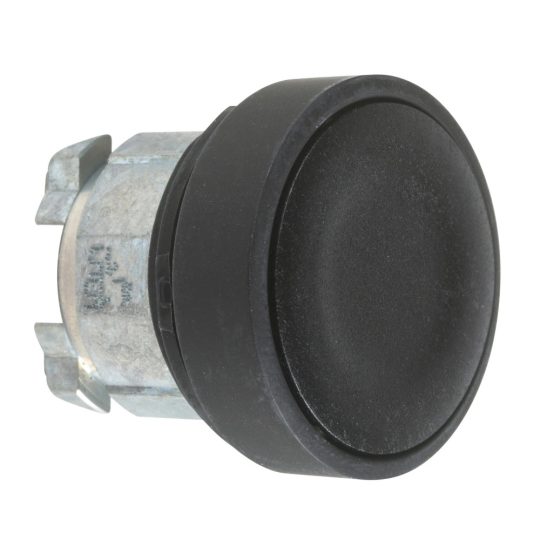 Schneider ZB4BA27 Harmony fém nyomógomb fej, Ø22, visszatérő, fekete, fekete perem Schneider ZB4BA27 Harmony fém nyomógomb fej, Ø22, visszatérő, fekete, fekete perem