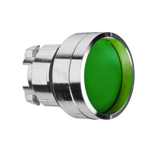 Schneider ZB4BA36 Harmony fém nyomógomb fej, Ø22, visszatérő, mélyítet, zöld Schneider ZB4BA36 Harmony fém nyomógomb fej, Ø22, visszatérő, mélyítet, zöld