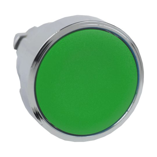 Schneider ZB4BA3TQ Harmony fém nyomógomb fej, Ø22, visszatérő, címkézhető tetővel, zöld 100 darabos csomagban Schneider ZB4BA3TQ Harmony fém nyomógomb fej, Ø22, visszatérő, címkézhető tetővel, zöld 100 darabos csomagban
