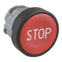 Schneider ZB4BA4347 Harmony fém nyomógomb fej, Ø22, visszatérő, piros, "STOP", fekete perem Schneider ZB4BA4347 Harmony fém nyomógomb fej, Ø22, visszatérő, piros, "STOP", fekete perem