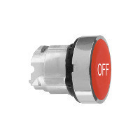 Schneider ZB4BA435 Harmony fém nyomógomb fej, Ø22, visszatérő, piros, "OFF"
