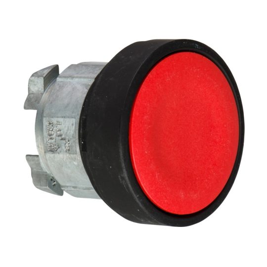 Schneider ZB4BA47 Harmony fém nyomógomb fej, Ø22, visszatérő, piros, fekete perem Schneider ZB4BA47 Harmony fém nyomógomb fej, Ø22, visszatérő, piros, fekete perem