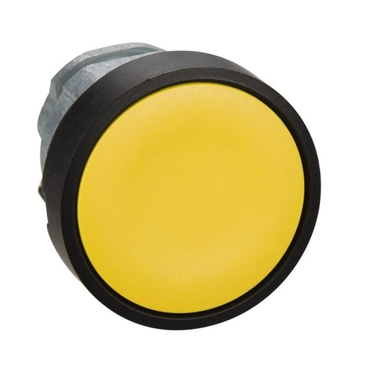 Schneider ZB4BA57 Harmony fém nyomógomb fej, Ø22, visszatérő, sárga, feete perem Schneider ZB4BA57 Harmony fém nyomógomb fej, Ø22, visszatérő, sárga, feete perem