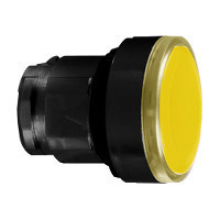 Schneider ZB4BA587 Harmony fém nyomógomb fej, Ø22, visszatérő, címkézhető tetővel, sárga, fekete perem Schneider ZB4BA587 Harmony fém nyomógomb fej, Ø22, visszatérő, címkézhető tetővel, sárga, fekete perem