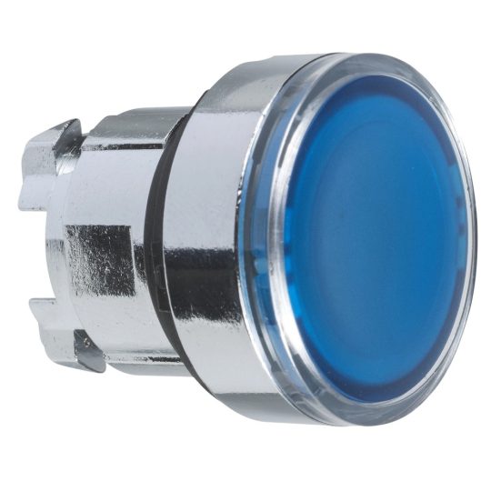 Schneider ZB4BA68 Harmony fém nyomógomb fej, Ø22, visszatérő, címkézhető tetővel, kék Schneider ZB4BA68 Harmony fém nyomógomb fej, Ø22, visszatérő, címkézhető tetővel, kék