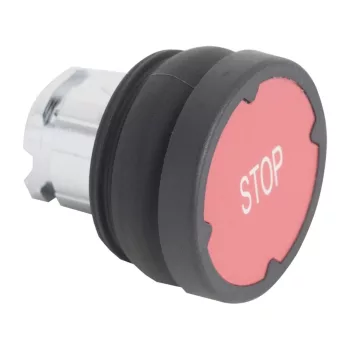  Schneider ZB4BC48007 Harmony fém durva környezeti nyomógomb fej, Ø22, visszatérő, piros, "STOP"