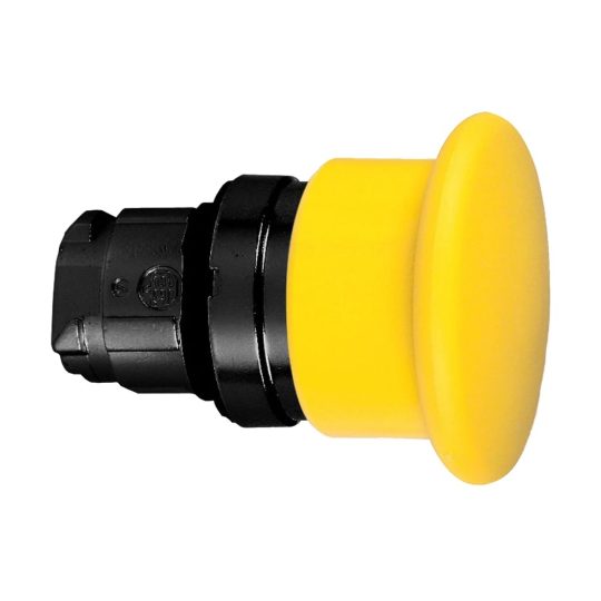 Schneider ZB4BC57 Harmony fém Ø40 gombafejű nyomógomb fej, Ø22, visszatérő, sárga, fekete test Schneider ZB4BC57 Harmony fém Ø40 gombafejű nyomógomb fej, Ø22, visszatérő, sárga, fekete test