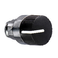 Schneider ZB4BD597 Harmony fém választókapcsoló fej, Ø22, 3 állású középre visszatérő, recés, fekete, fekete perem
