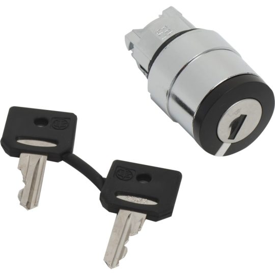 Schneider ZB4BG410 Harmony fém választókapcsoló fej, Ø22, 458A kulcsos, minden pozícióban kivehető, 2 állású Schneider ZB4BG410 Harmony fém választókapcsoló fej, Ø22, 458A kulcsos, minden pozícióban kivehető, 2 állású
