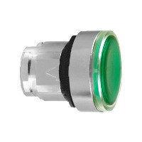 Schneider ZB4BH0383 Harmony fém világító nyomógomb fej, Ø22, nyomó-nyomó, betehető címke, zöld