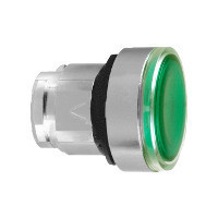Schneider ZB4BH03837 Harmony fém világító nyomógomb fej, Ø22, nyomó-nyomó, betehető címke, zöld, fekete perem Schneider ZB4BH03837 Harmony fém világító nyomógomb fej, Ø22, nyomó-nyomó, betehető címke, zöld, fekete perem