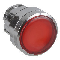 Schneider ZB4BH0483 Harmony fém világító nyomógomb fej, Ø22, nyomó-nyomó, betehető címke, piros