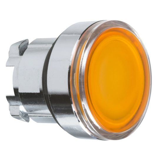 Schneider ZB4BH053 Harmony fém világító nyomógomb fej, Ø22, nyomó-nyomó, naracssárga Schneider ZB4BH053 Harmony fém világító nyomógomb fej, Ø22, nyomó-nyomó, naracssárga