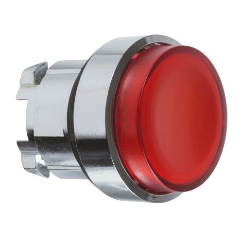 Schneider ZB4BH43 Harmony fém világító nyomógomb fej, Ø22, nyomó-nyomó, kiemelkedő, piros