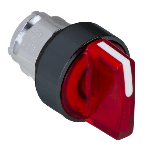 Schneider ZB4BK13437 Harmony fém világító választókapcsoló fej, Ø22, 3 állású, piros, fekete perem