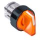 Schneider ZB4BK13537 Harmony fém világító választókapcsoló fej, Ø22, 3 állású, narancssárga, fekete perem