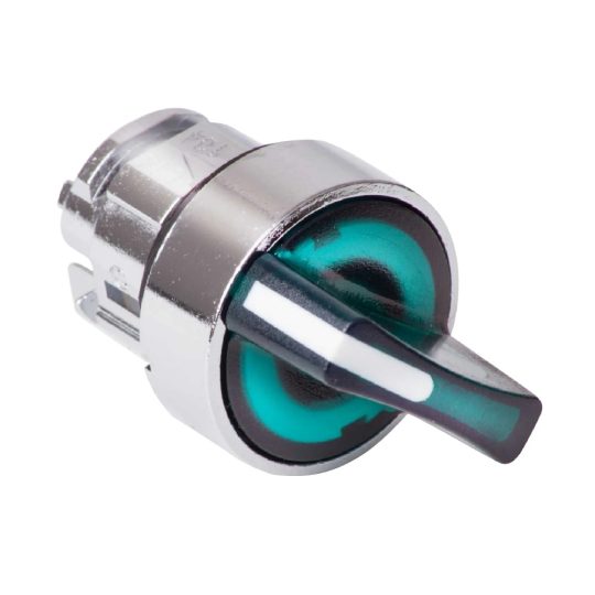 Schneider ZB4BK1433 Harmony fém világító választókapcsoló fej, Ø22, 2 állású, zöld, jobbról visszatérő Schneider ZB4BK1433 Harmony fém világító választókapcsoló fej, Ø22, 2 állású, zöld, jobbról visszatérő