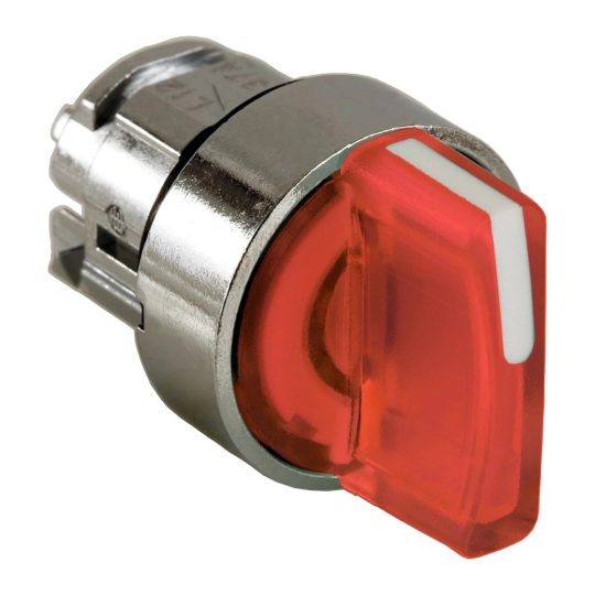 Schneider ZB4BK1543 Harmony fém világító választókapcsoló fej, Ø22, 3 állású, piros, középre visszatérő Schneider ZB4BK1543 Harmony fém világító választókapcsoló fej, Ø22, 3 állású, piros, középre visszatérő