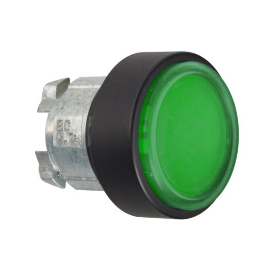 Schneider ZB4BP3837 Harmony fém nyomógomb fej, Ø22, visszatérő, védőmembrán, betehető címke, zöld, fekete perem Schneider ZB4BP3837 Harmony fém nyomógomb fej, Ø22, visszatérő, védőmembrán, betehető címke, zöld, fekete perem