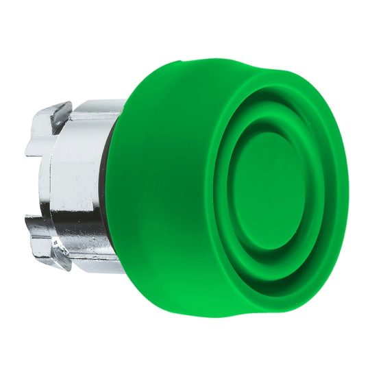 Schneider ZB4BP3S Harmony fém nyomógomb fej, Ø22, visszatérő, színes gumisapkás, zöld Schneider ZB4BP3S Harmony fém nyomógomb fej, Ø22, visszatérő, színes gumisapkás, zöld