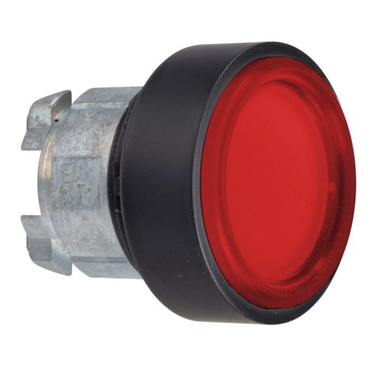 Schneider ZB4BP4837 Harmony fém nyomógomb fej, Ø22, visszatérő, védőmembrán, betehető címke, piros, fekete perem Schneider ZB4BP4837 Harmony fém nyomógomb fej, Ø22, visszatérő, védőmembrán, betehető címke, piros, fekete perem