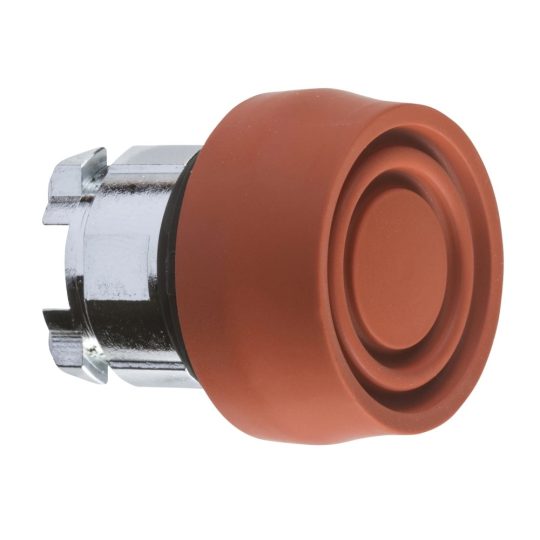 Schneider ZB4BP4S Harmony fém nyomógomb fej, Ø22, visszatérő, színes gumisapkás, piros Schneider ZB4BP4S Harmony fém nyomógomb fej, Ø22, visszatérő, színes gumisapkás, piros