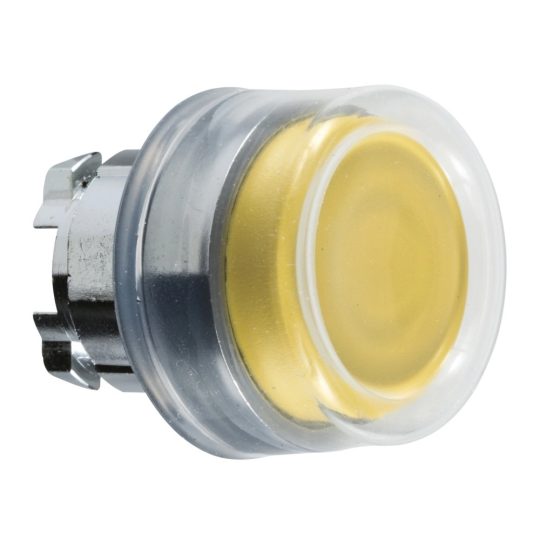 Schneider ZB4BP5 Harmony fém nyomógomb fej, Ø22, visszatérő, kiemelkedő, gumisapkás, sárga Schneider ZB4BP5 Harmony fém nyomógomb fej, Ø22, visszatérő, kiemelkedő, gumisapkás, sárga