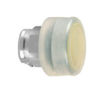 Schneider ZB4BP58 Harmony fém nyomógomb fej, Ø22, visszatérő, gumisapkás, betehető címke, sárga Schneider ZB4BP58 Harmony fém nyomógomb fej, Ø22, visszatérő, gumisapkás, betehető címke, sárga