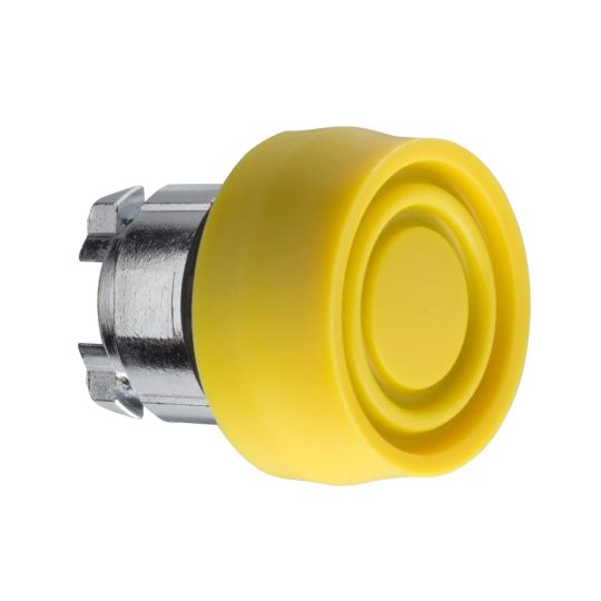 Schneider ZB4BP5S Harmony fém nyomógomb fej, Ø22, visszatérő, színes gumisapkás, sárga Schneider ZB4BP5S Harmony fém nyomógomb fej, Ø22, visszatérő, színes gumisapkás, sárga