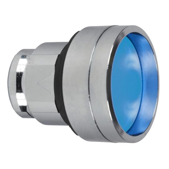 Schneider ZB4BP683 Harmony fém nyomógomb fej, Ø22, visszatérő, védőmembrán, betehető címke, kék Schneider ZB4BP683 Harmony fém nyomógomb fej, Ø22, visszatérő, védőmembrán, betehető címke, kék