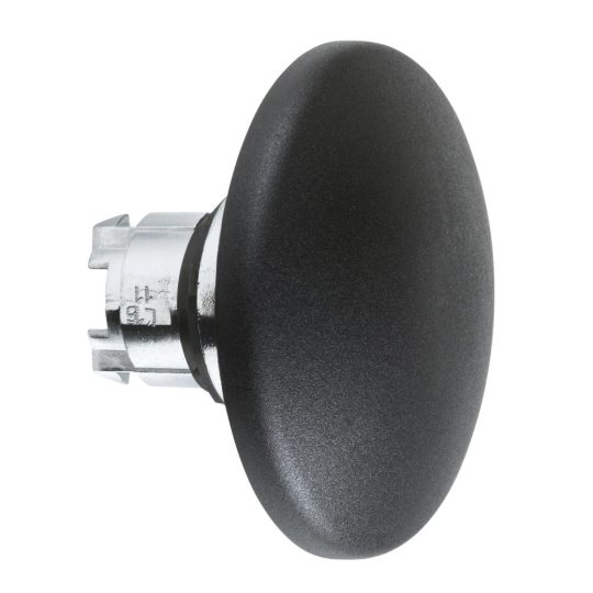 Schneider ZB4BR216 Harmony fém nyomógomb fej, Ø22, visszatérő, Ø60 íves gombafejű, fekete Schneider ZB4BR216 Harmony fém nyomógomb fej, Ø22, visszatérő, Ø60 íves gombafejű, fekete