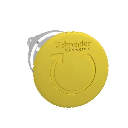 Schneider ZB4BS55 Harmony fém nyomógomb fej, Ø22, Ø40 gombafejű, forgatásra kioldó, sárga Schneider ZB4BS55 Harmony fém nyomógomb fej, Ø22, Ø40 gombafejű, forgatásra kioldó, sárga