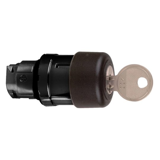 Schneider ZB4BS727 Harmony fém nyomógomb fej, Ø22, Ø30 gombafejű, 455 kulccsal kioldó, fekete, fekete test Schneider ZB4BS727 Harmony fém nyomógomb fej, Ø22, Ø30 gombafejű, 455 kulccsal kioldó, fekete, fekete test