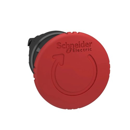 Schneider ZB4BS8447 Harmony fém vészleállító nyomógomb fej, Ø22, Ø40 gombafejű, forgatásra kioldó, piros, fekete test