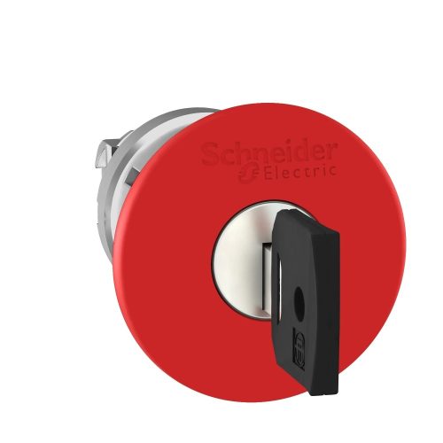 Schneider ZB4BS944 Harmony fém vészleállító nyomógomb fej, Ø22, Ø40 gombafejű, 455 kulccsal kioldó, piros
