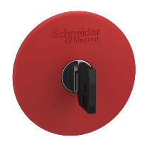 Schneider ZB4BS9647 Harmony fém vészleállító nyomógomb fej, Ø22, Ø60 gombafejű, 455 kulccsal kioldó, piros, fekete test
